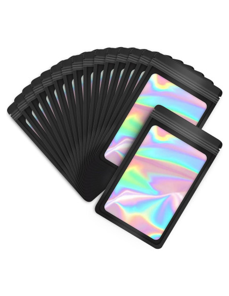 Paquete de 100 bolsas Mylar resellables EONJOE 7.62x7.62 cm negro Paquete de 100 bolsas Mylar resellables EONJOE 7.62x7.62 cm negro