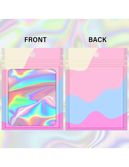100 Bolsas de Empaque Holográficas Reutilizables 8.89x11.94cm