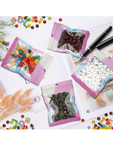 100 Bolsas de Empaque Holográficas Reutilizables 8.89x11.94cm