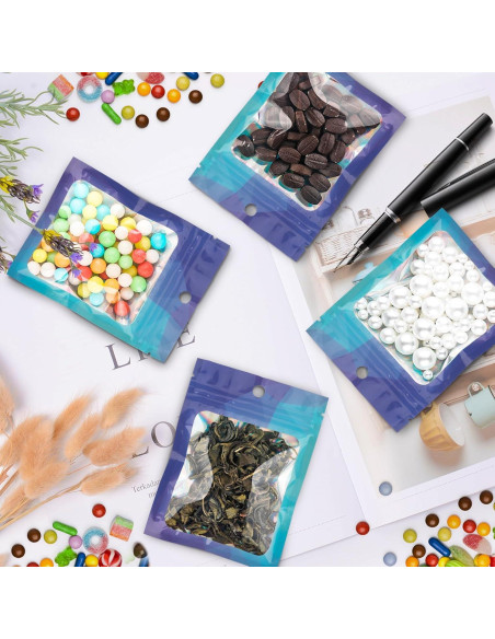 100 Bolsas Reutilizables Mylar VEEMOS 8.9x11.9 cm Azul