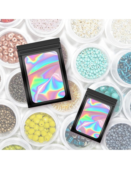 Paquete de 50 bolsas Mylar negras DYMSUP 6.1x6.1cm reutilizables Paquete de 50 bolsas Mylar negras DYMSUP 6.1x6.1cm reutilizables