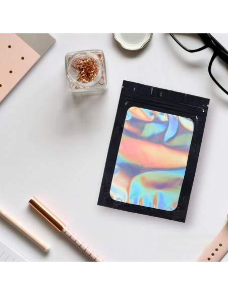 Paquete de 50 bolsas Mylar negras DYMSUP 6.1x6.1cm reutilizables Paquete de 50 bolsas Mylar negras DYMSUP 6.1x6.1cm reutilizables