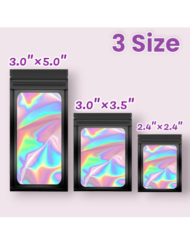 Paquete de 50 bolsas Mylar negras DYMSUP 6.1x6.1cm reutilizables