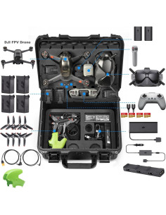 Estuche Duro Impermeable Lekufee para Drone DJI FPV 2