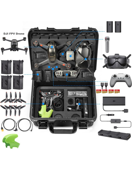 Estuche Duro Impermeable Lekufee para Drone DJI FPV