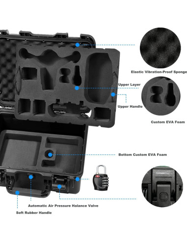 Estuche Duro Impermeable Lekufee para Drone DJI FPV