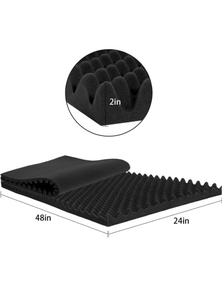 Paquete de 4 Paneles Acústicos 121.9x60.9 cm Espuma Negra