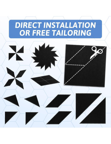 21 Paneles Acústicos Autoadhesivos 30.48x30.48cm Negro