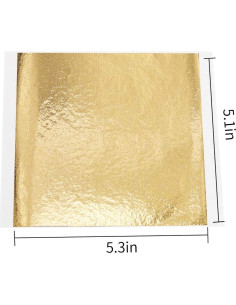 Hojas de Oro Imitación KINNO 200 Pcs 13 x 13.5 cm para Manualidades 2