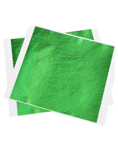 Hojas de Oro Imitación KINNO 100 Hojas Verde 13cm para Manualidades