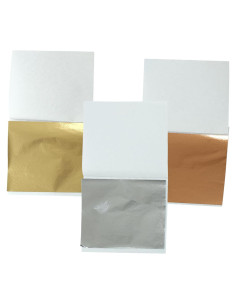 Set 200 Hojas de Foil de Oro Piutouyar 8x8.5 cm 3 Colores