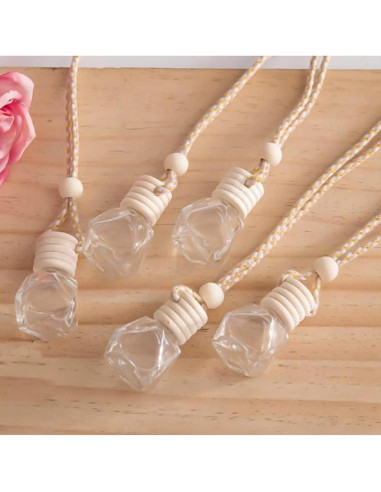 4 Piezas Ambientador de Aire para Coche 8ml Vidrio Transparente