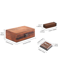 Juego de Sellos de Alfabeto Vintage Dedoot - 70 Piezas con 20 Almohadillas de Tinta 2