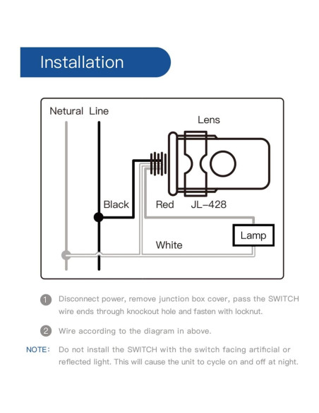 Interruptor Fotoeléctrico Exterior CHISWEAR JL-428C 252g