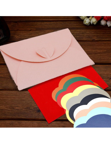 32 Mini Sobres Rosa con Cierre en Forma de Corazón Joyangy