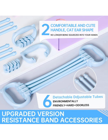 Bandas de Resistencia KZ-ADRP 6 Tubos Ajustables para Fitness