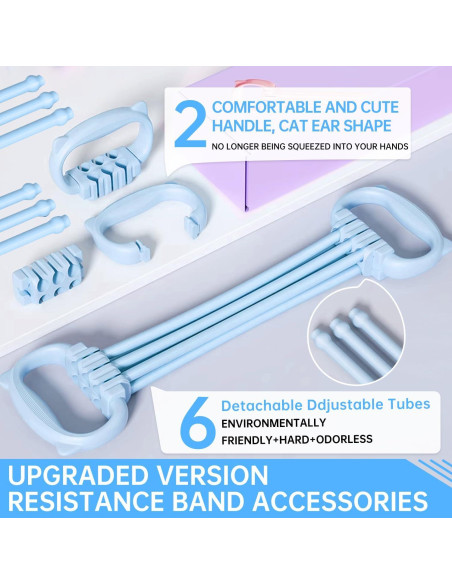 Bandas de Resistencia KZ-ADRP 6 Tubos Ajustables para Fitness