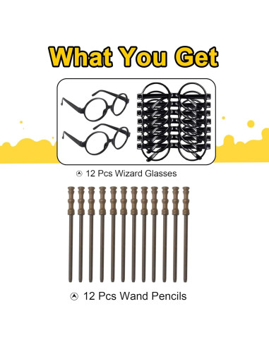 Juego de Fiesta de Cosplay 12pcs - Gafas y Lápices Varita