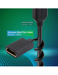 Cable Micro HDMI a HDMI Duttek 8K 1.2m Ultra Delgado Flexible 2
