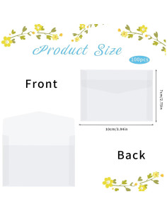 100 Sobres Transparentes Cristalina 7x10cm Abeillo para Sellos 2