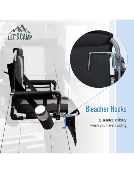 Silla Plegable de Estadio Let's Camp con Porta Vasos y Cojín