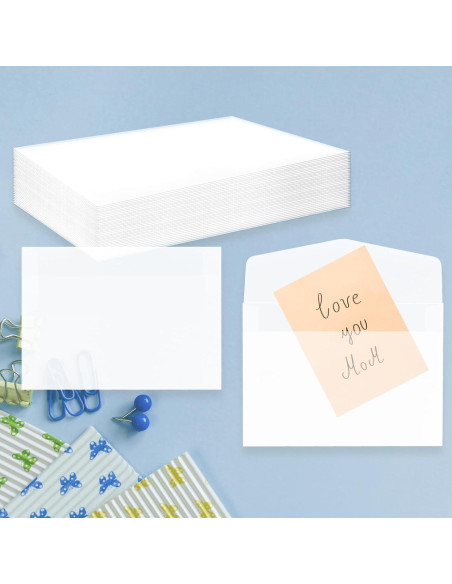 100 Sobres Transparentes Cristalina 7x10cm Abeillo para Sellos