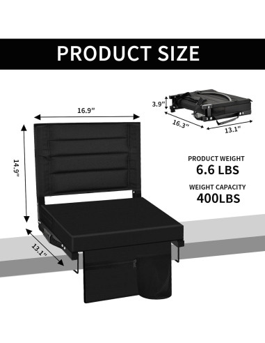 Silla Plegable Portátil ZOTORUN ZR8001 con Respaldo Negro