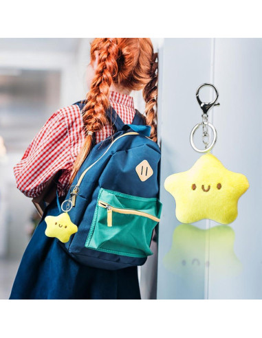 Llavero de Peluche Estrella Kawaii ZORZA - 2 Pcs con Sonido