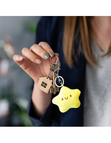 Llavero de Peluche Estrella Kawaii ZORZA - 2 Pcs con Sonido