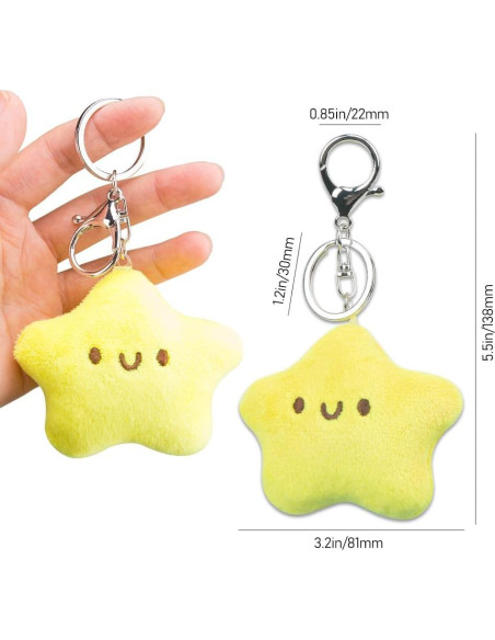 Llavero de Peluche Estrella Kawaii ZORZA - 2 Pcs con Sonido