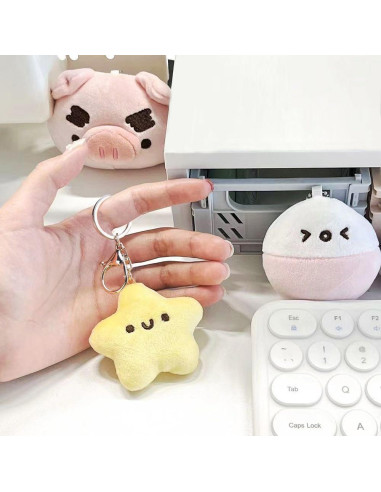 Llavero de Peluche Estrella Kawaii ZORZA - 2 Pcs con Sonido