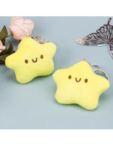 Llavero de Peluche Estrella Kawaii ZORZA - 2 Pcs con Sonido