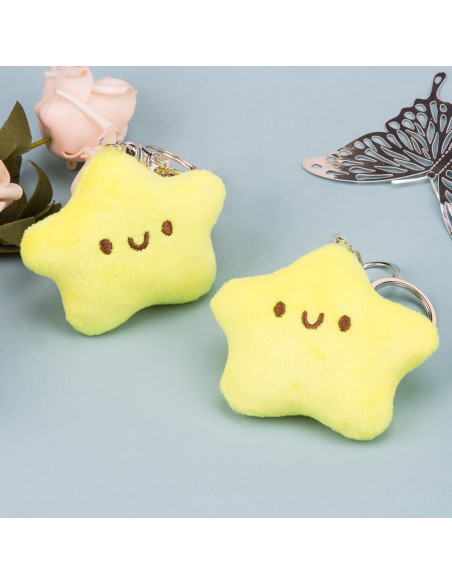 Llavero de Peluche Estrella Kawaii ZORZA - 2 Pcs con Sonido