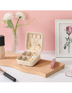 Caja de Joyería de Viaje KDXPBPZ Cuadrada Impermeable 10x10x5cm 2