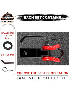 Receptor de Enganche AUTOBOTS 2" 20,411 Kg Rojo y Negro 2