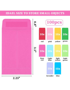 Paquete de 100 sobres multicolores Swesara 5.7 x 8.9 cm 2