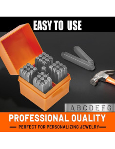 Juego de Sellos de Números y Letras 37 Piezas Acero CR-V 2