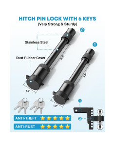 Enganche de Remolque Ajustable Kohree 6" Aluminio Doble Bola 5670 kg 2
