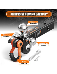 Soporte de Remolque Tri-Bola AC-DK con Gancho y Grillete 10000 lbs 2