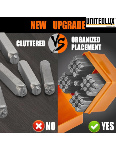 Juego de Sellos de Números y Letras 37 Piezas Acero CR-V