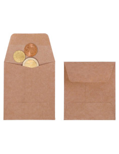 Sobres Pequeños Tuhangcc 100 Unidades Kraft Autoadhesivos 8x9 cm