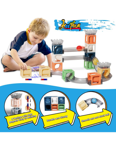 Juego de Canicas Magnéticas Keefun 41 Piezas STEM para Niños