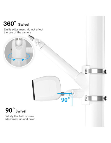 Soporte de Montaje en Poste HOLACA para Panel Solar Arlo - Blanco