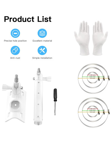 Soporte de Montaje en Poste HOLACA para Panel Solar Arlo - Blanco