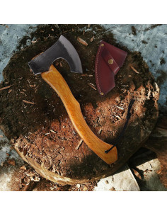 Hacha de Camping LUIOUS 39.6 cm Acero Forjado Mango de Haya 2