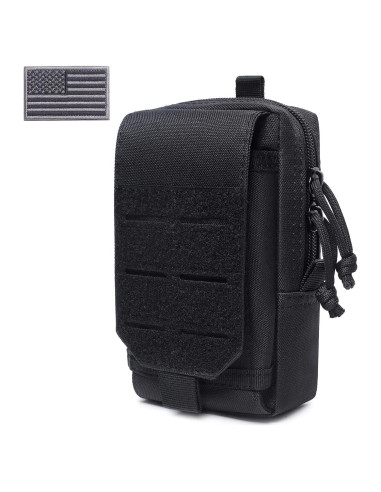 Bolsa EDC Molle Atwilltap para Teléfono - Negro, 4 Compartimentos