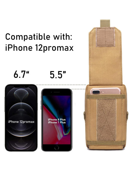 Bolsa EDC Molle Atwilltap para Teléfono - Negro, 4 Compartimentos