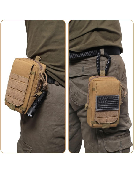 Bolsa EDC Molle Atwilltap para Teléfono - Negro, 4 Compartimentos