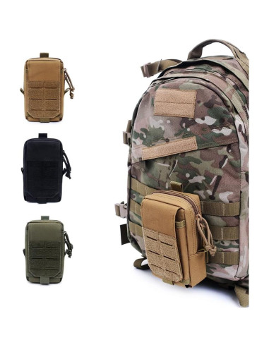 Bolsa EDC Molle Atwilltap para Teléfono - Negro, 4 Compartimentos