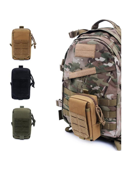 Bolsa EDC Molle Atwilltap para Teléfono - Negro, 4 Compartimentos